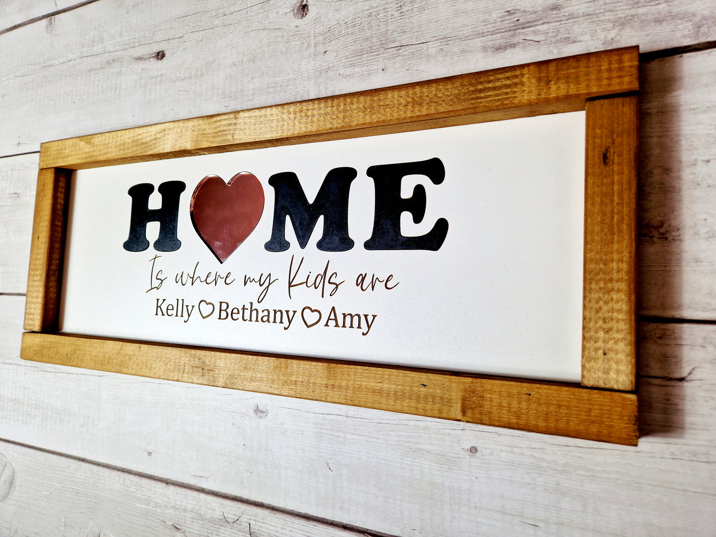 Home is where my kids are wooden wall sign