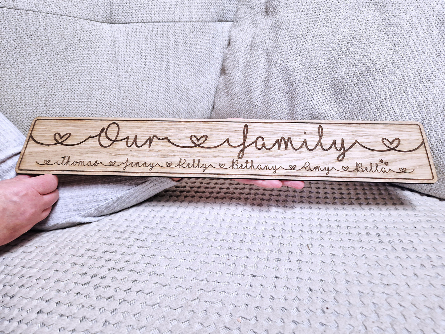 Personalised "our family" sign