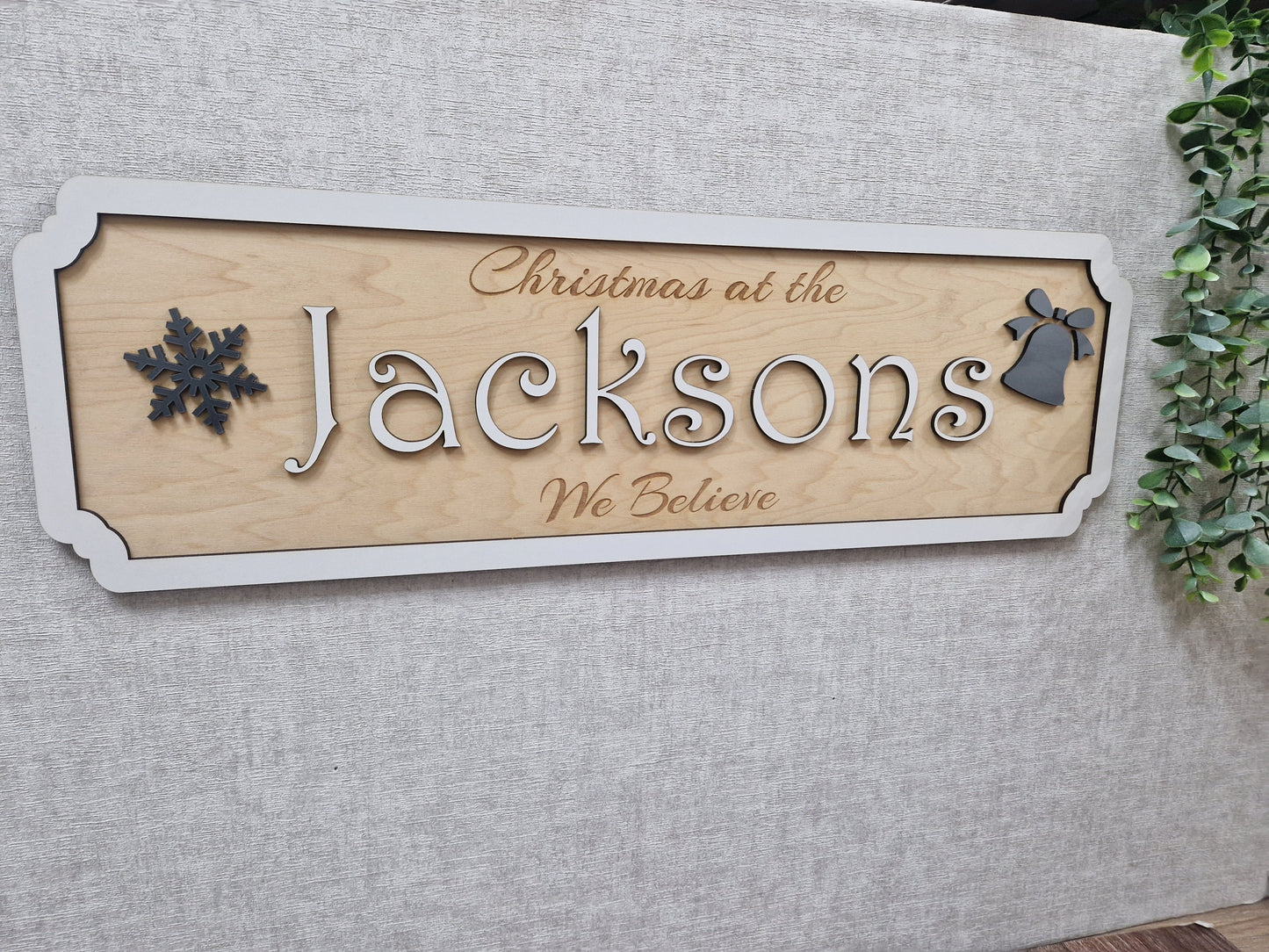 Family Xmas themed wall plaque