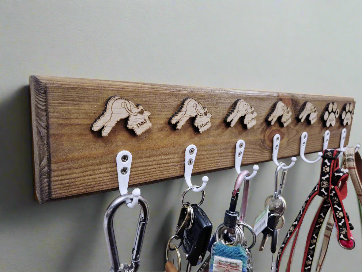 Personalised Chunky key and leash hanger