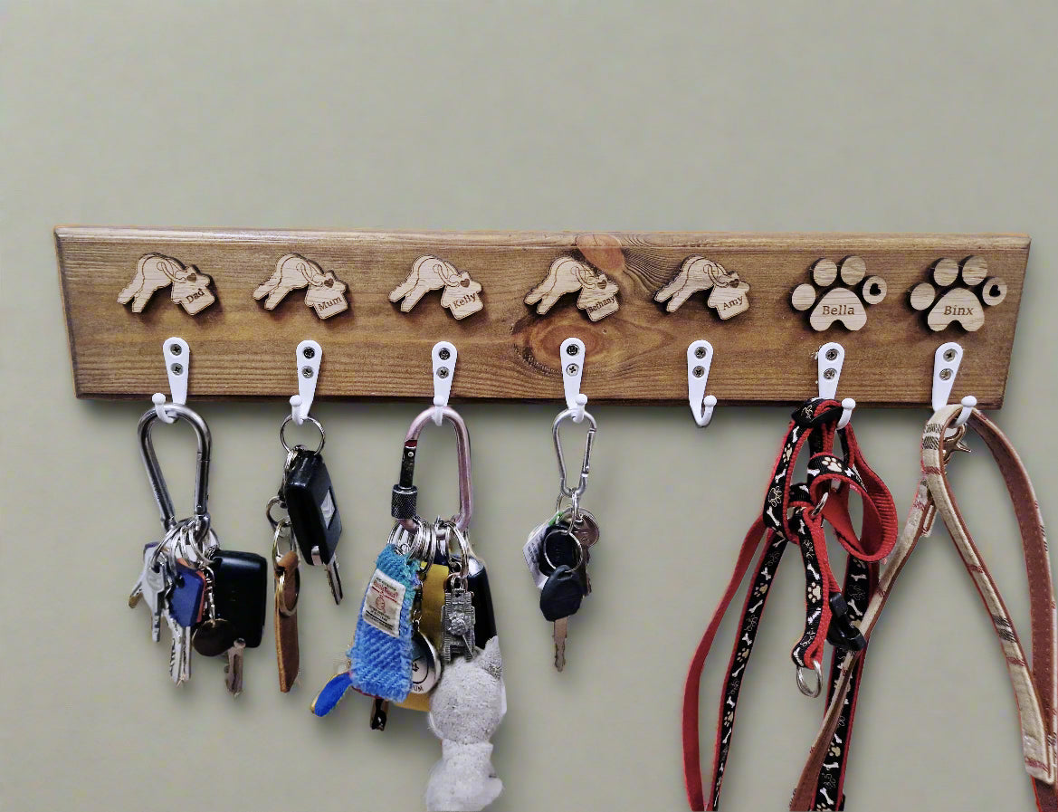 Personalised Chunky key and leash hanger