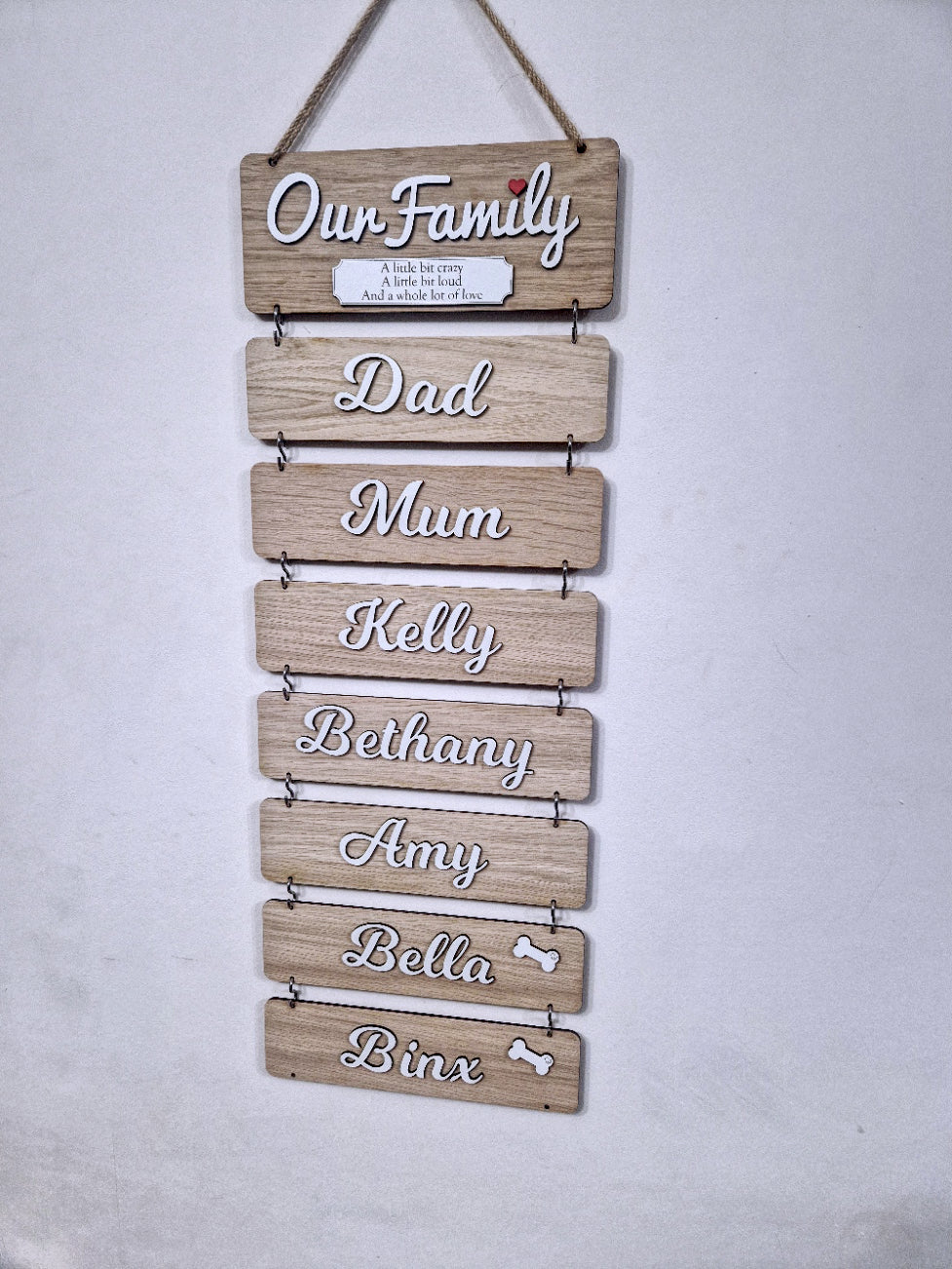 Family hanging wall plaque