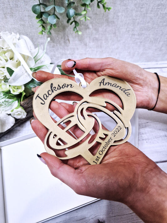 Personalised wedding heart gift