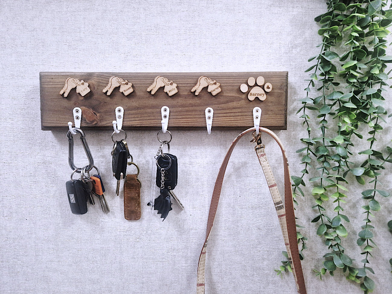 Personalised Chunky key and leash hanger