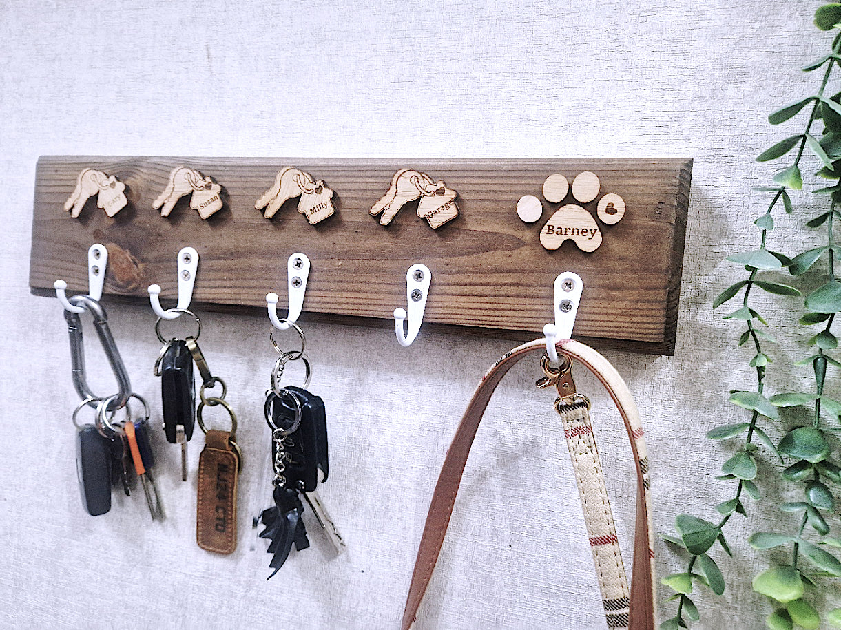 Personalised Chunky key and leash hanger