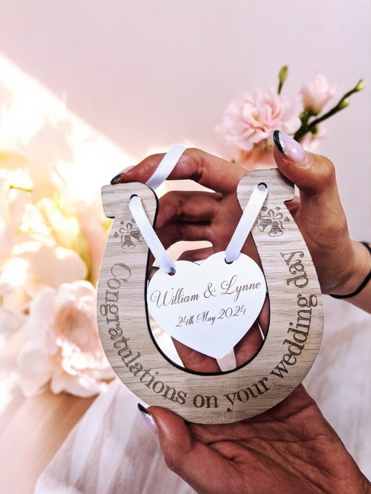 Personalised wedding horse shoe