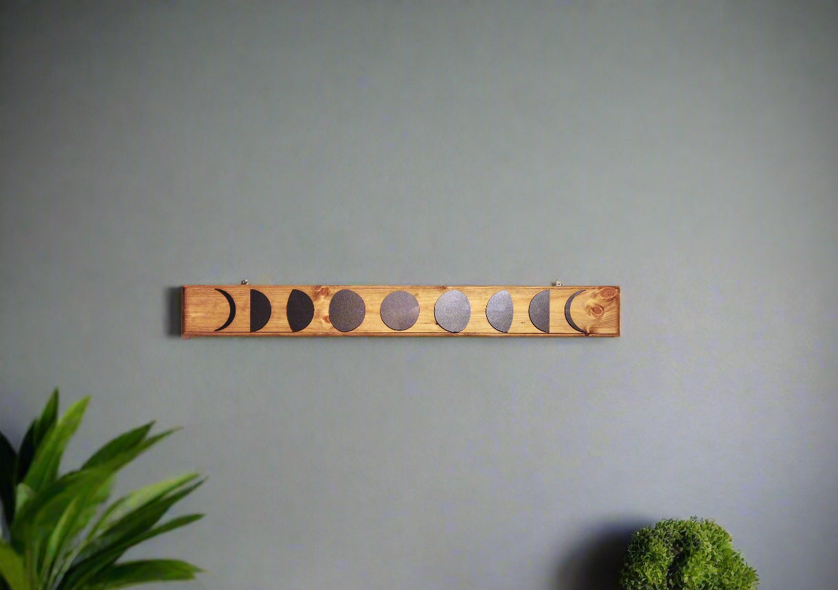 (chunky) Wooden Moon Phase wall decor