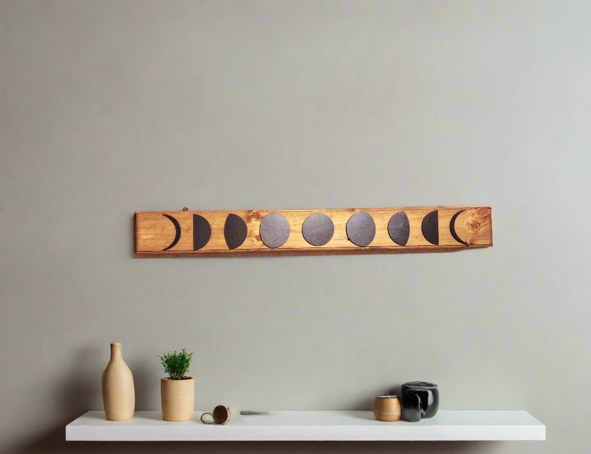 (chunky) Wooden Moon Phase wall decor