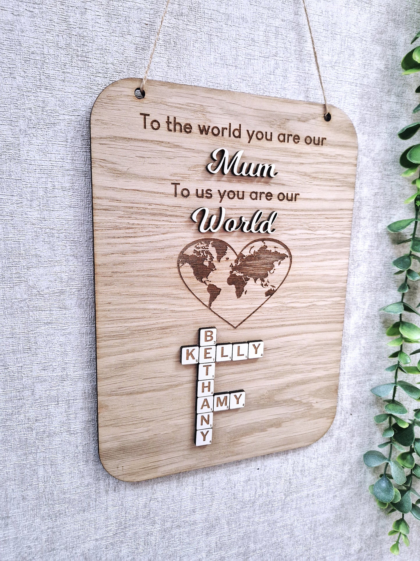 To the world you are our mum, to use you are our world. Mothers day gift