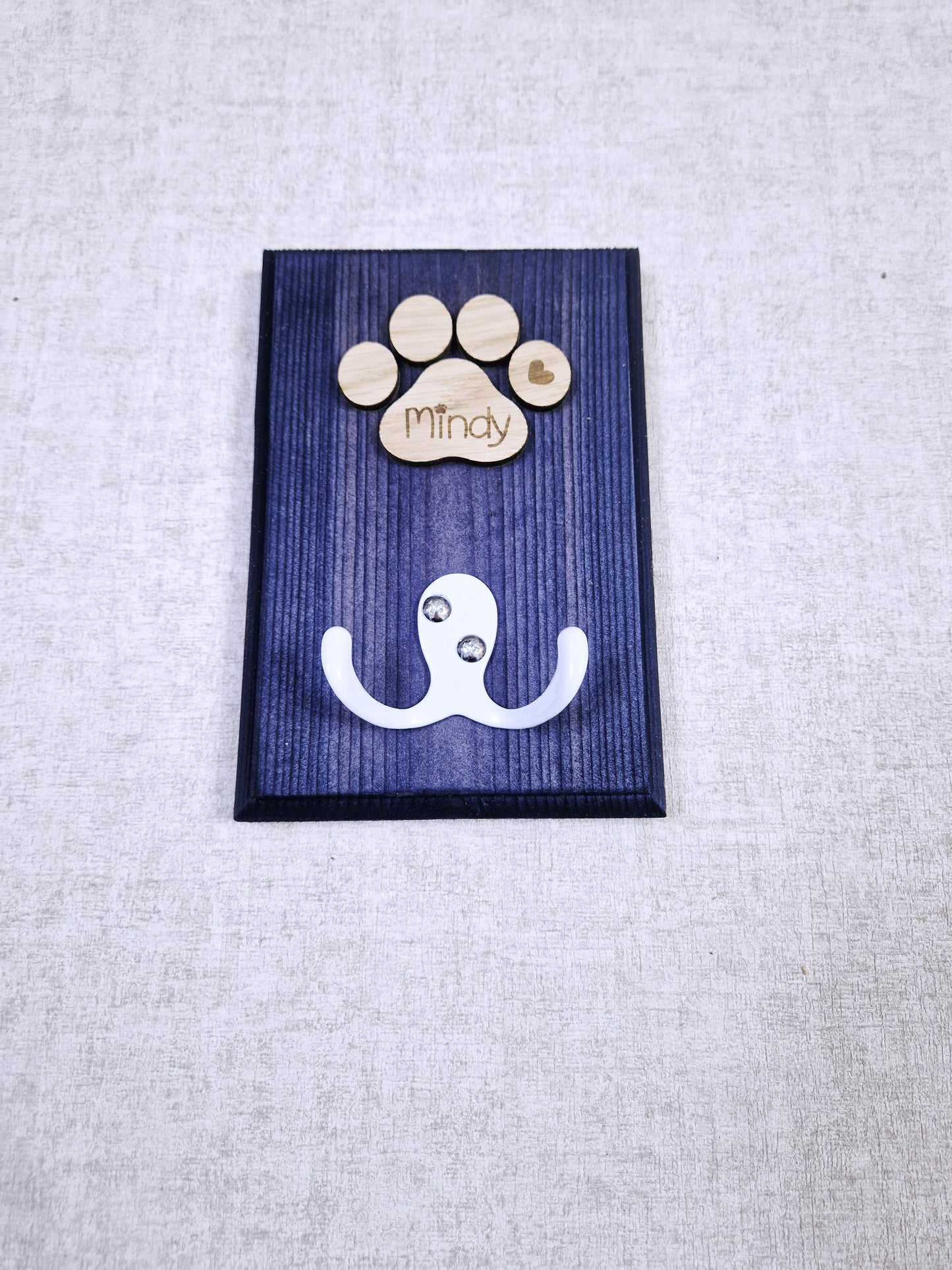 Personalised wooden dog leash hanger,.