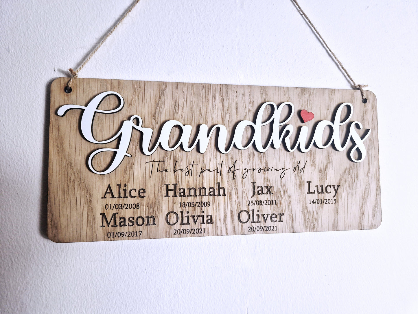 Personalised Grandparents gift, birthday reminder wall plaque