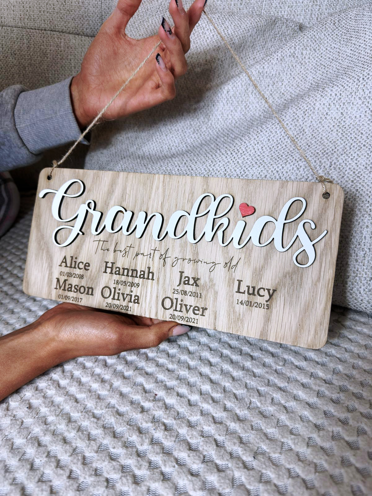 Personalised Grandparents gift, birthday reminder wall plaque