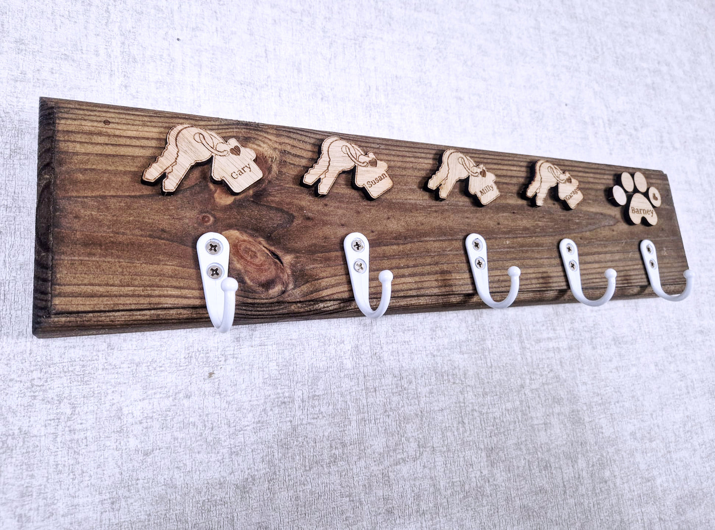 Personalised Chunky key and leash hanger