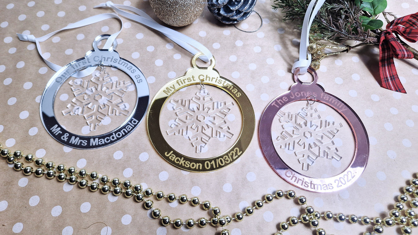 Personalised Christmas tree bauble-Forth Craft and Designs