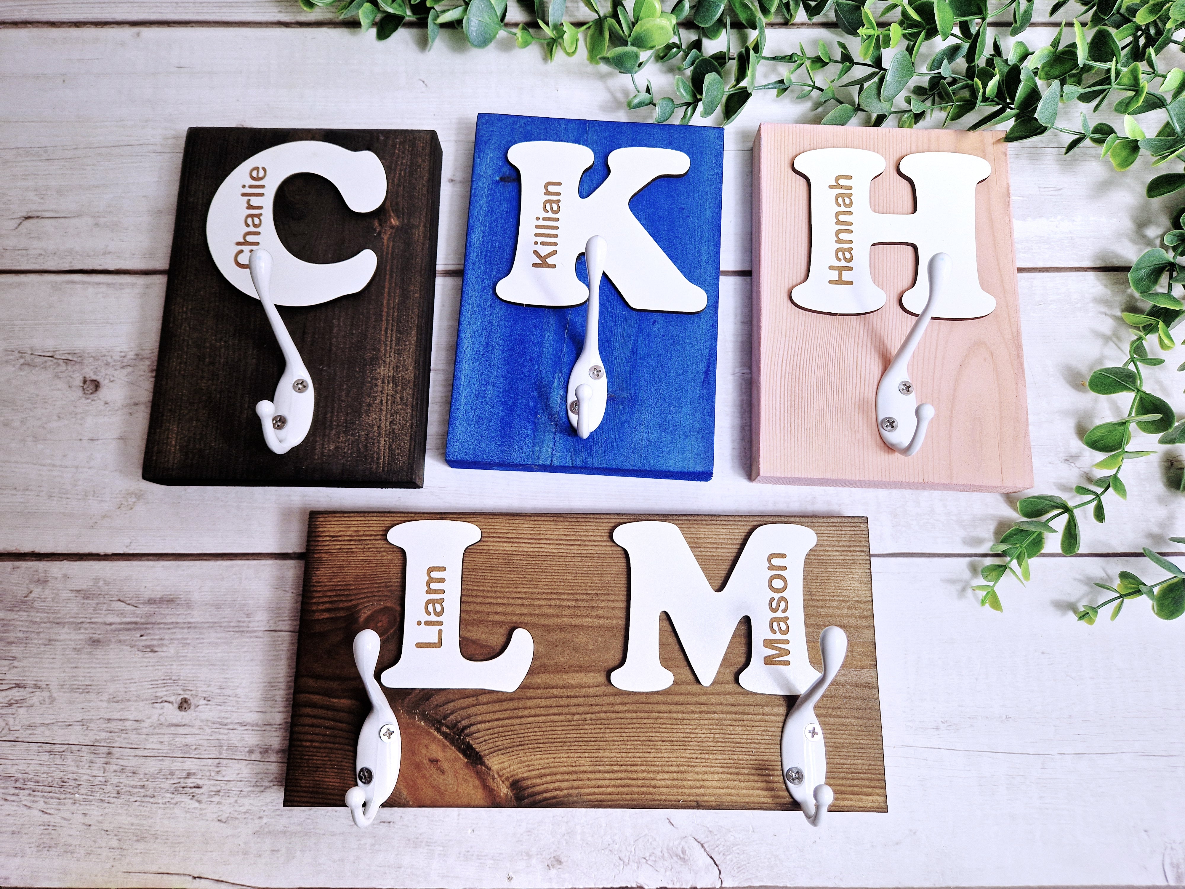 Personalised childrens coat hooks sale