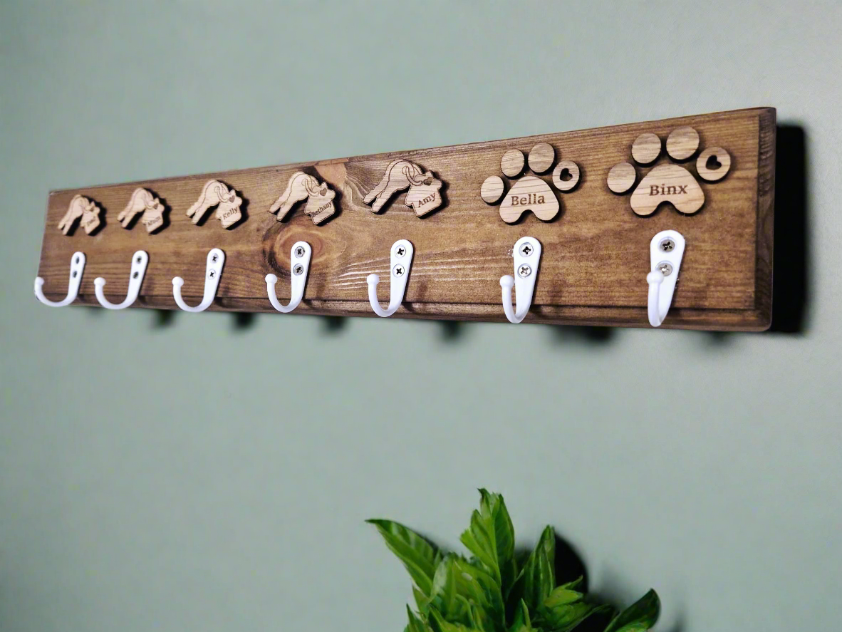 Personalised Chunky key and leash hanger