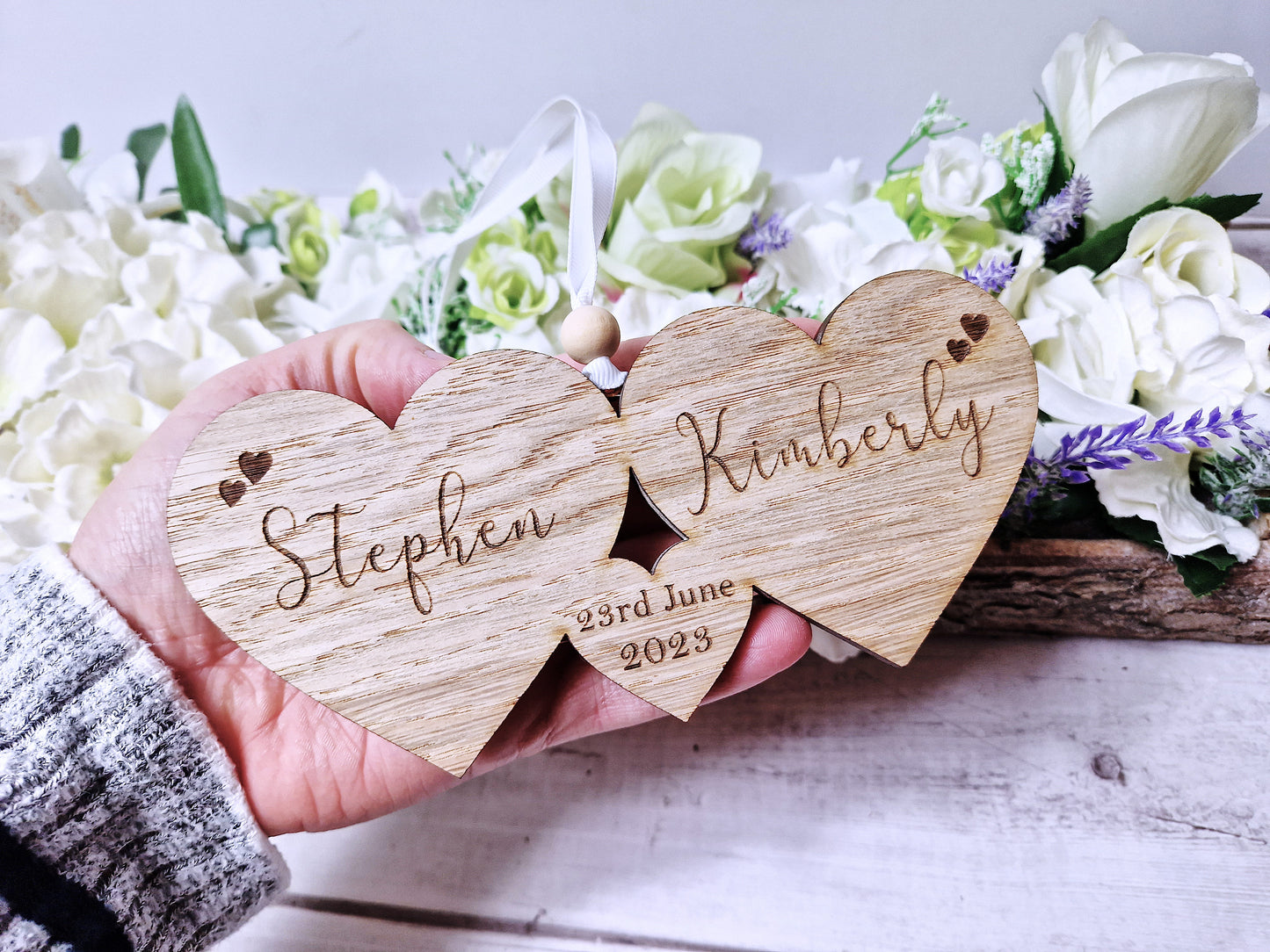 Personalised wedding heart gift