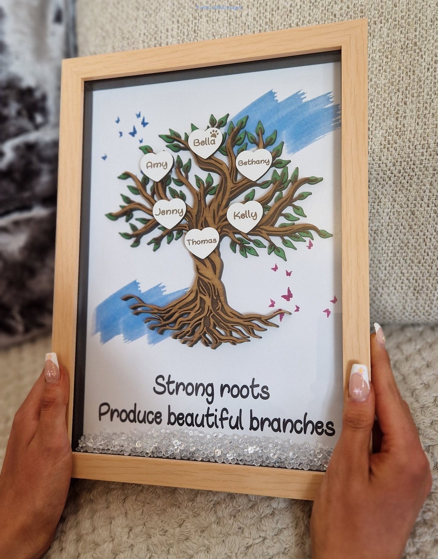 Framed Family Tree Picture Frame,-Forth Craft and Designs