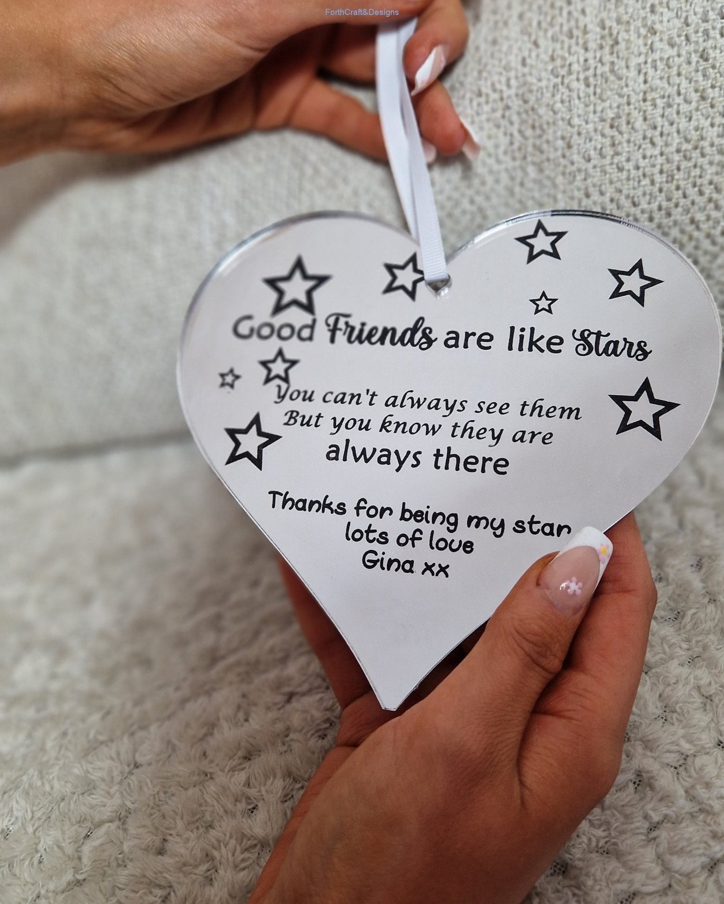 Friends Heart Shaped Wall Hanging Gift-Forth Craft and Designs