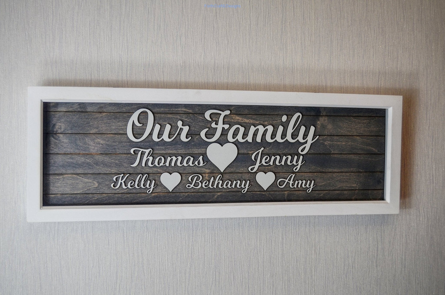 Large Personalised our family framed picture.-Forth Craft and Designs