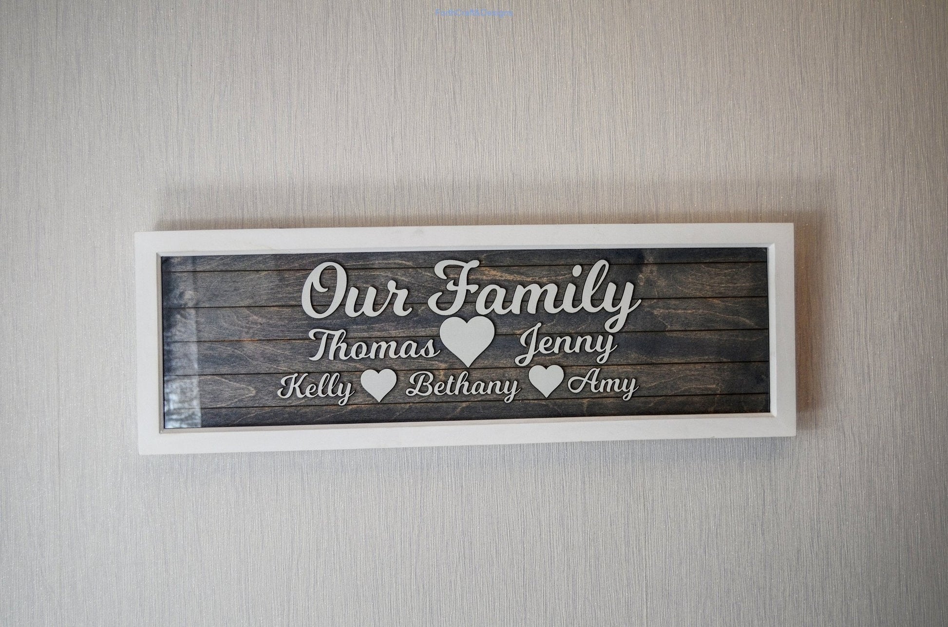 Large Personalised our family framed picture.-Forth Craft and Designs