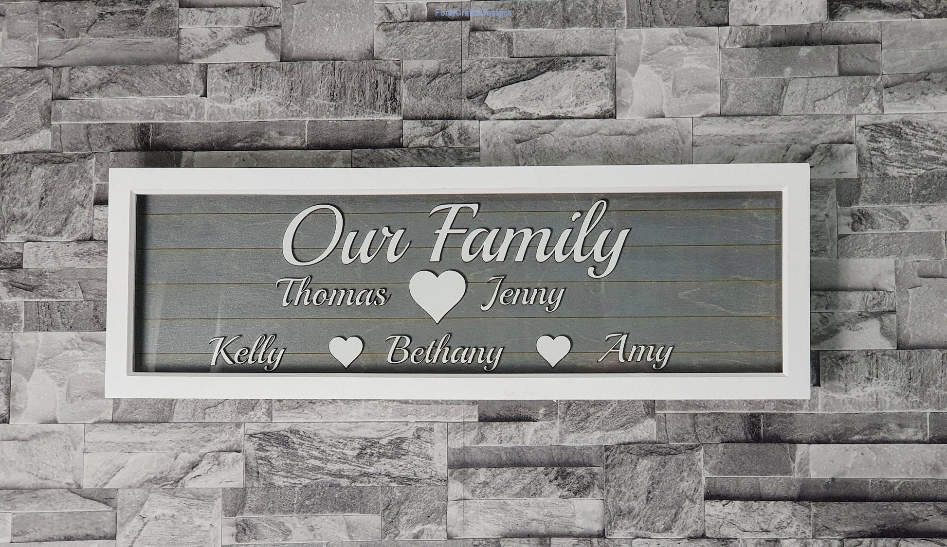 Large Personalised our family framed picture.-Forth Craft and Designs