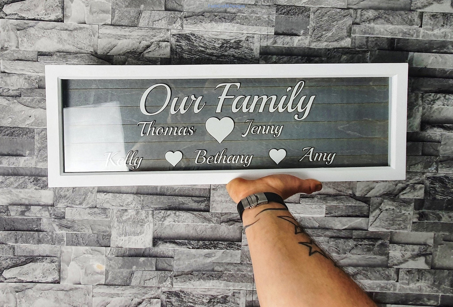 Large Personalised our family framed picture.-Forth Craft and Designs