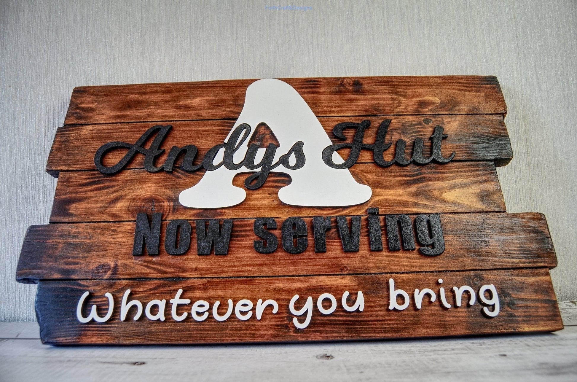 Large wooden rustic bar sign-Forth Craft and Designs