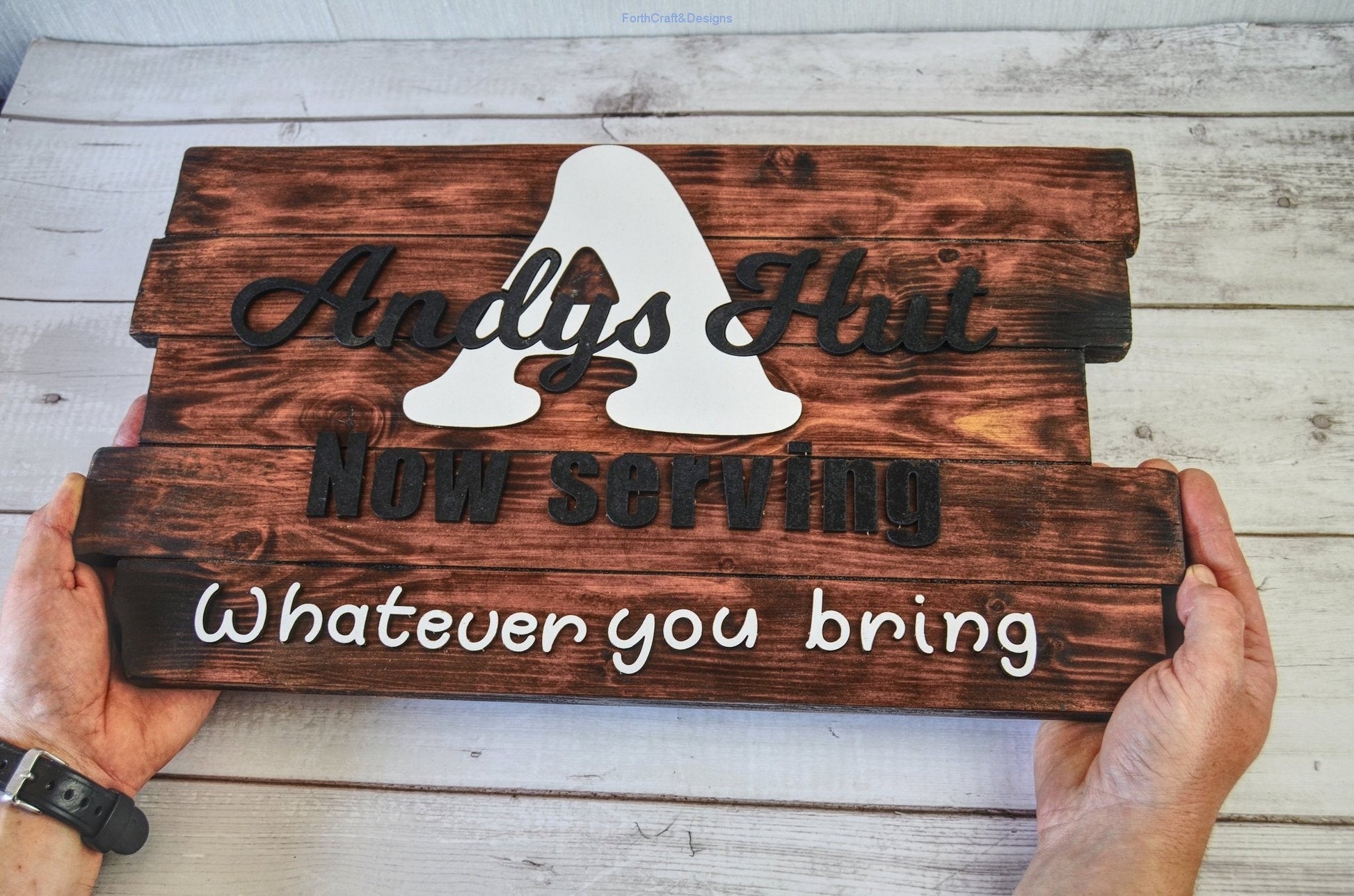 Large wooden rustic bar sign-Forth Craft and Designs