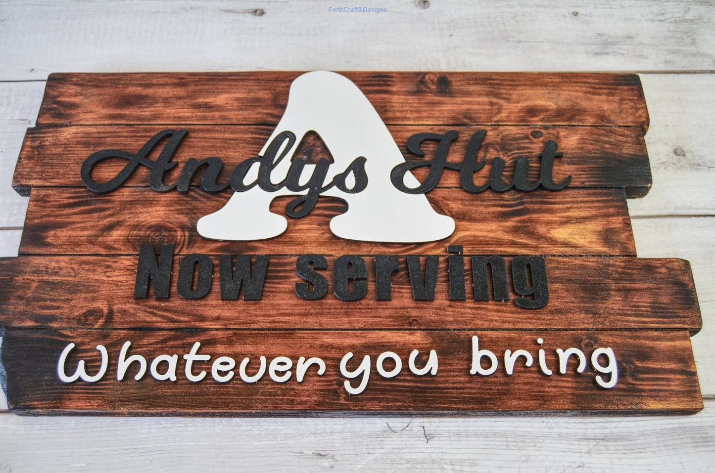 Large wooden rustic bar sign-Forth Craft and Designs