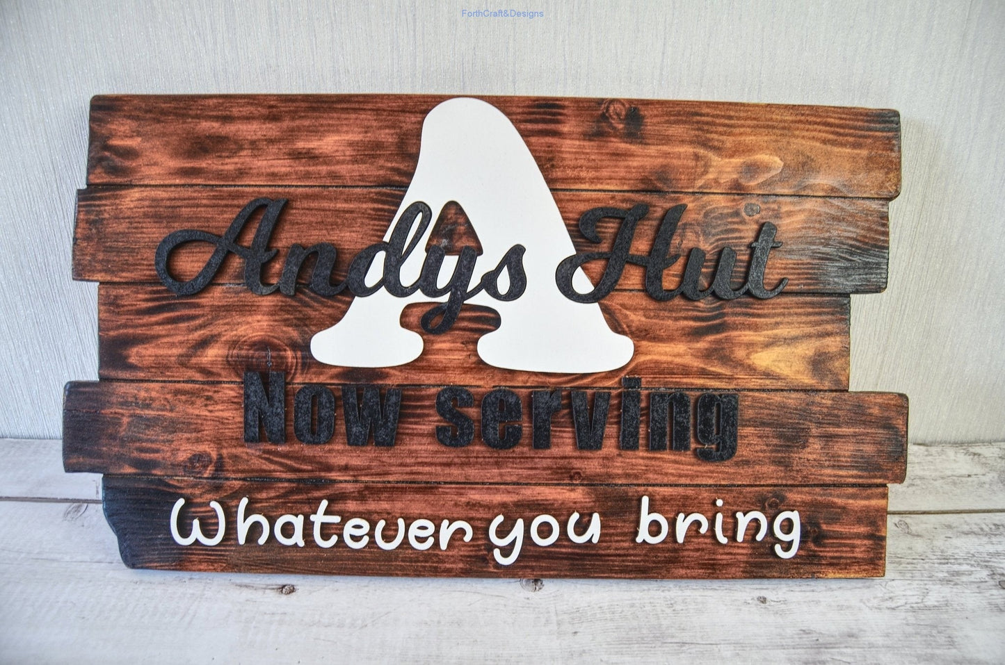 Large wooden rustic bar sign-Forth Craft and Designs