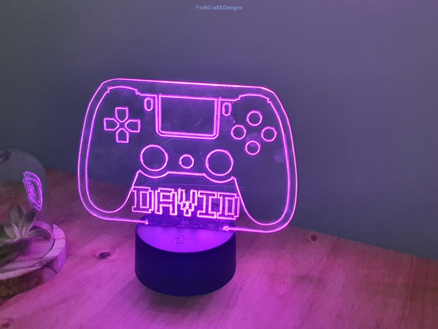 LED Name Night Light, Personalized Video Game Controller Neon Sign-Forth Craft and Designs