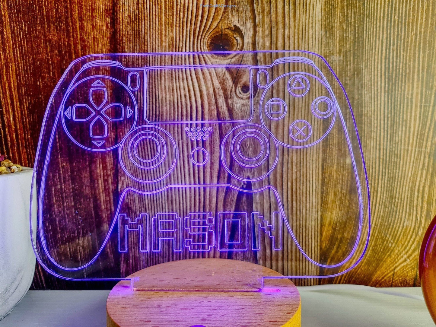 LED Name Night Light, Personalized Video Game Controller Neon Sign-Forth Craft and Designs