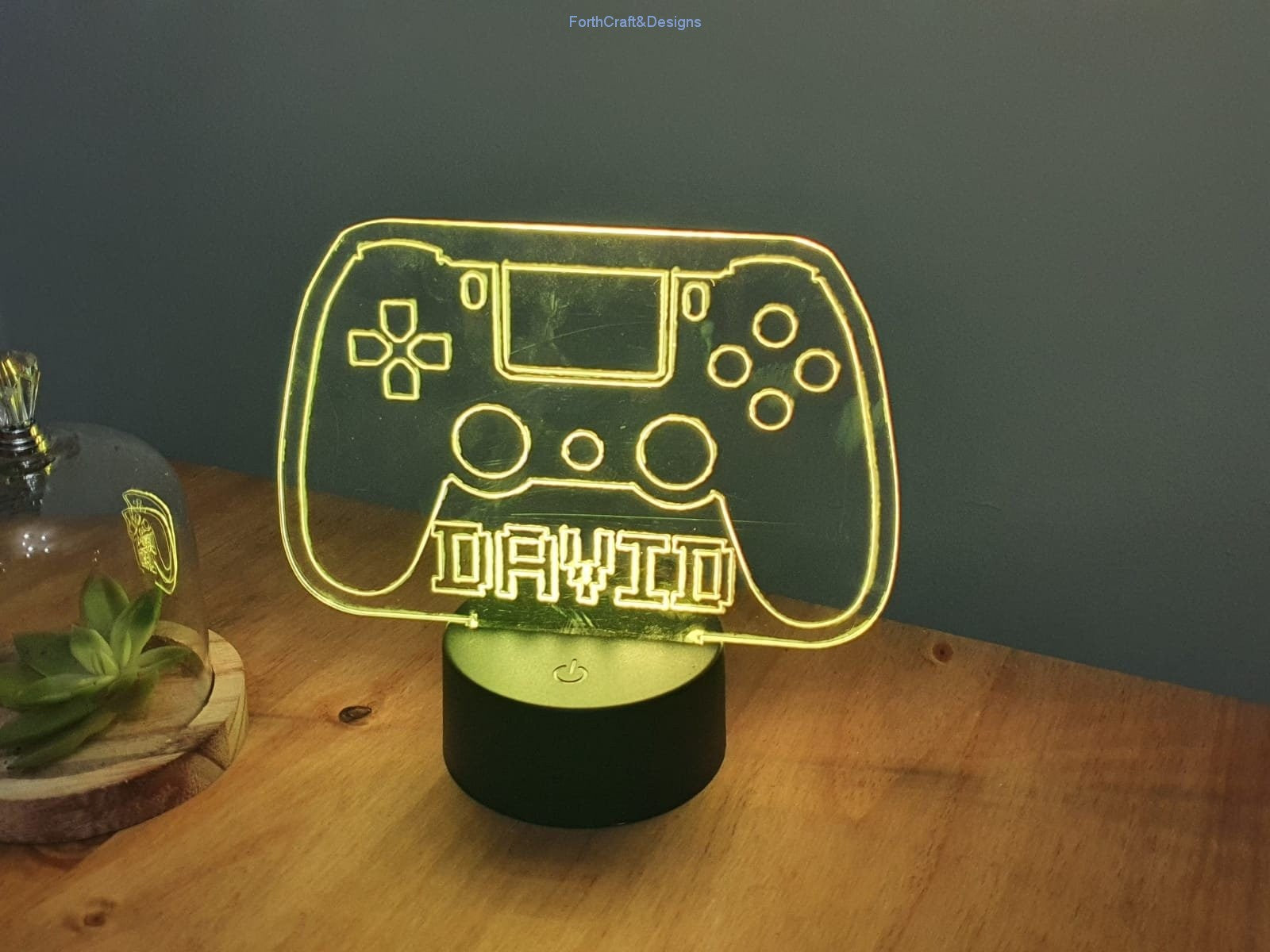 LED Name Night Light, Personalized Video Game Controller Neon Sign-Forth Craft and Designs