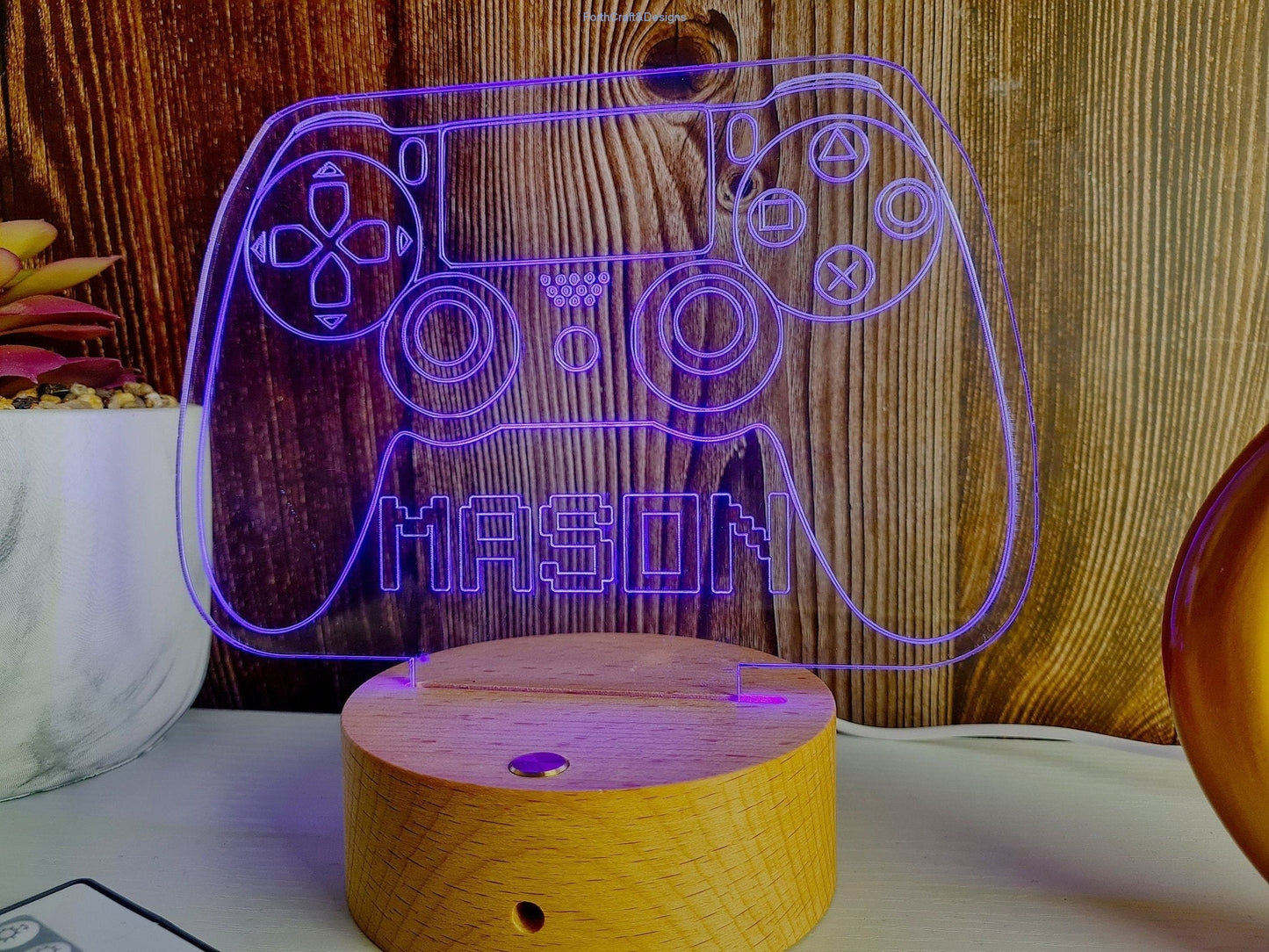 LED Name Night Light, Personalized Video Game Controller Neon Sign-Forth Craft and Designs