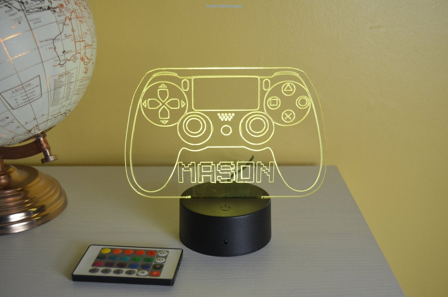 LED Name Night Light, Personalized Video Game Controller Neon Sign-Forth Craft and Designs