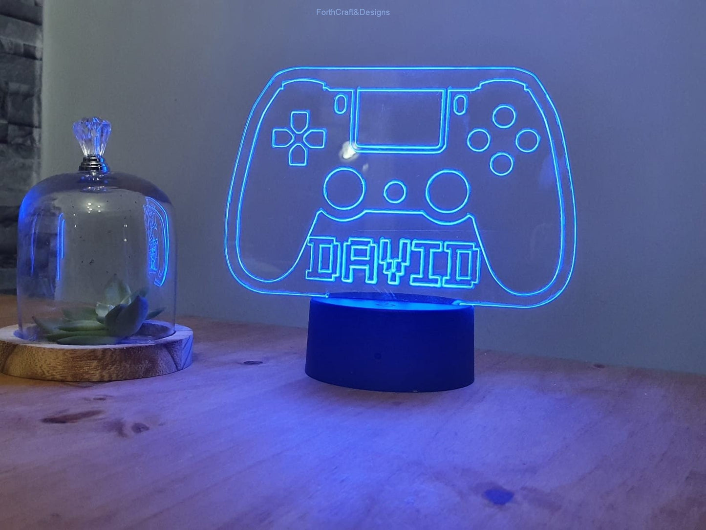 LED Name Night Light, Personalized Video Game Controller Neon Sign-Forth Craft and Designs