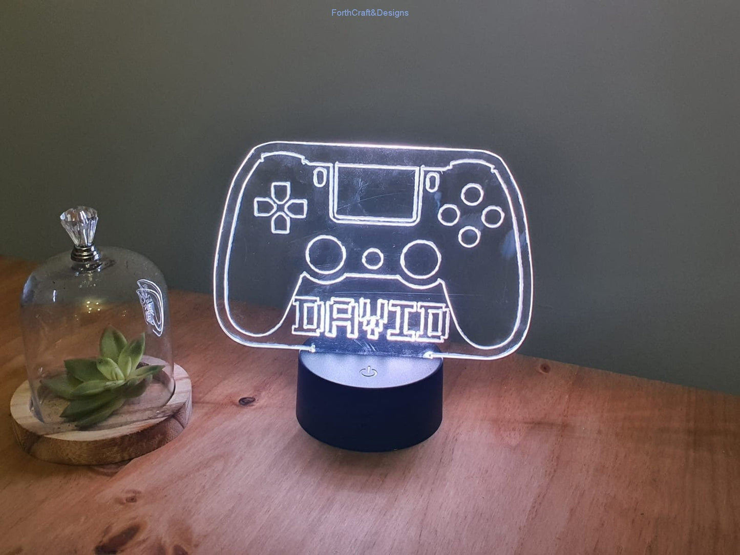 LED Name Night Light, Personalized Video Game Controller Neon Sign-Forth Craft and Designs