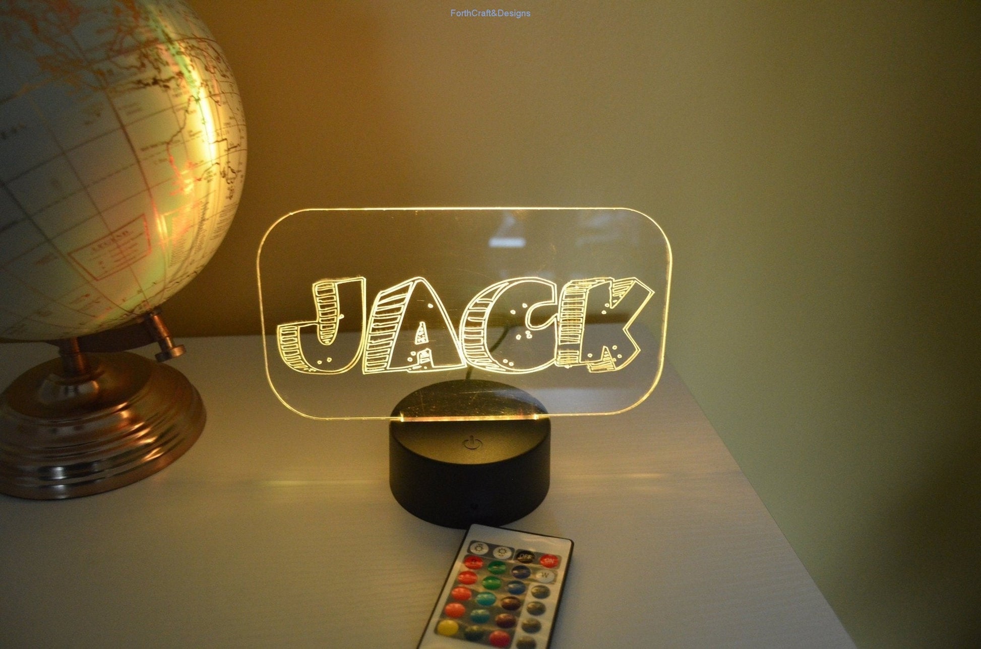 LED night light , personalised sign, custom light-Forth Craft and Designs