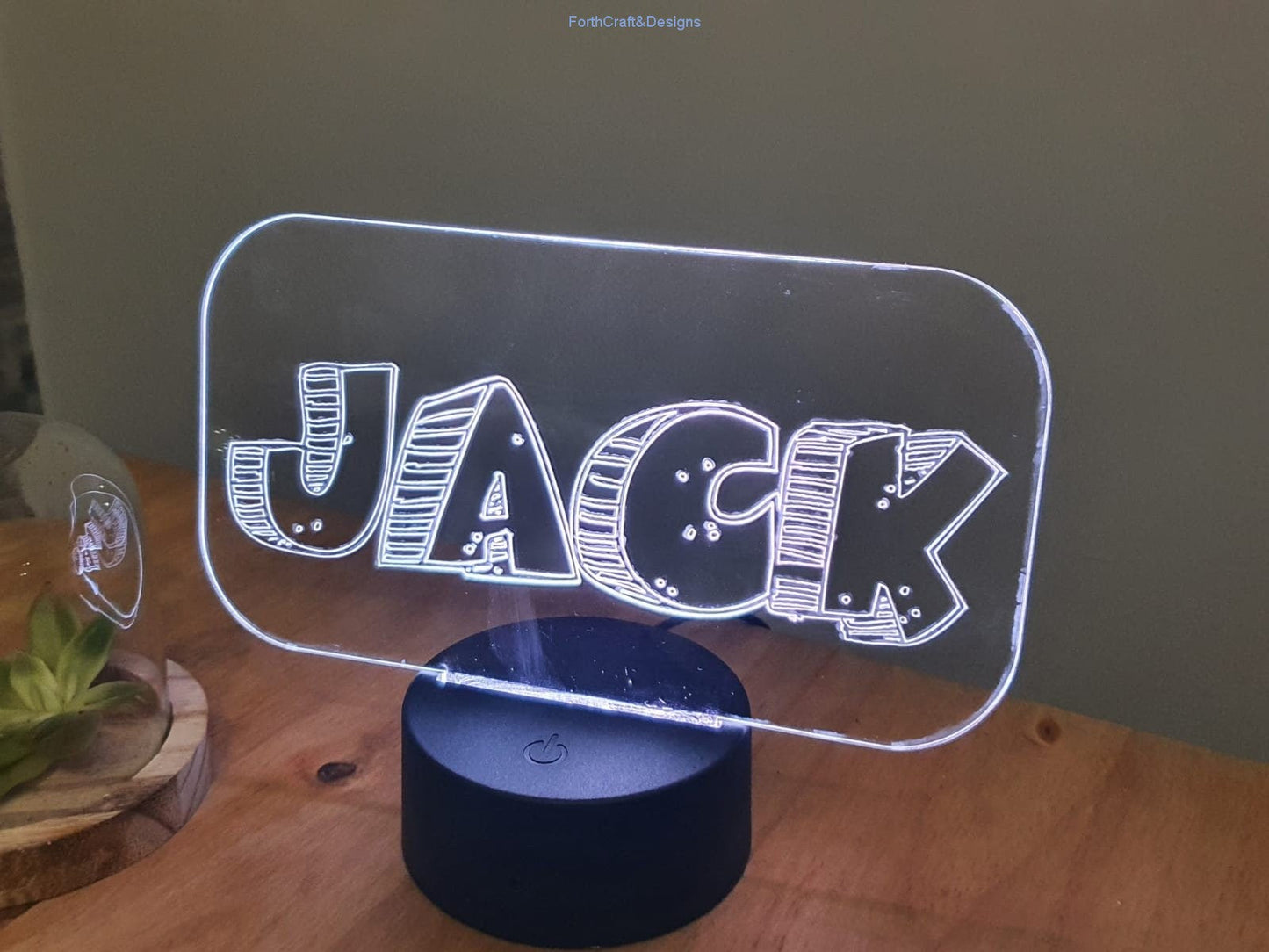 LED night light , personalised sign, custom light-Forth Craft and Designs