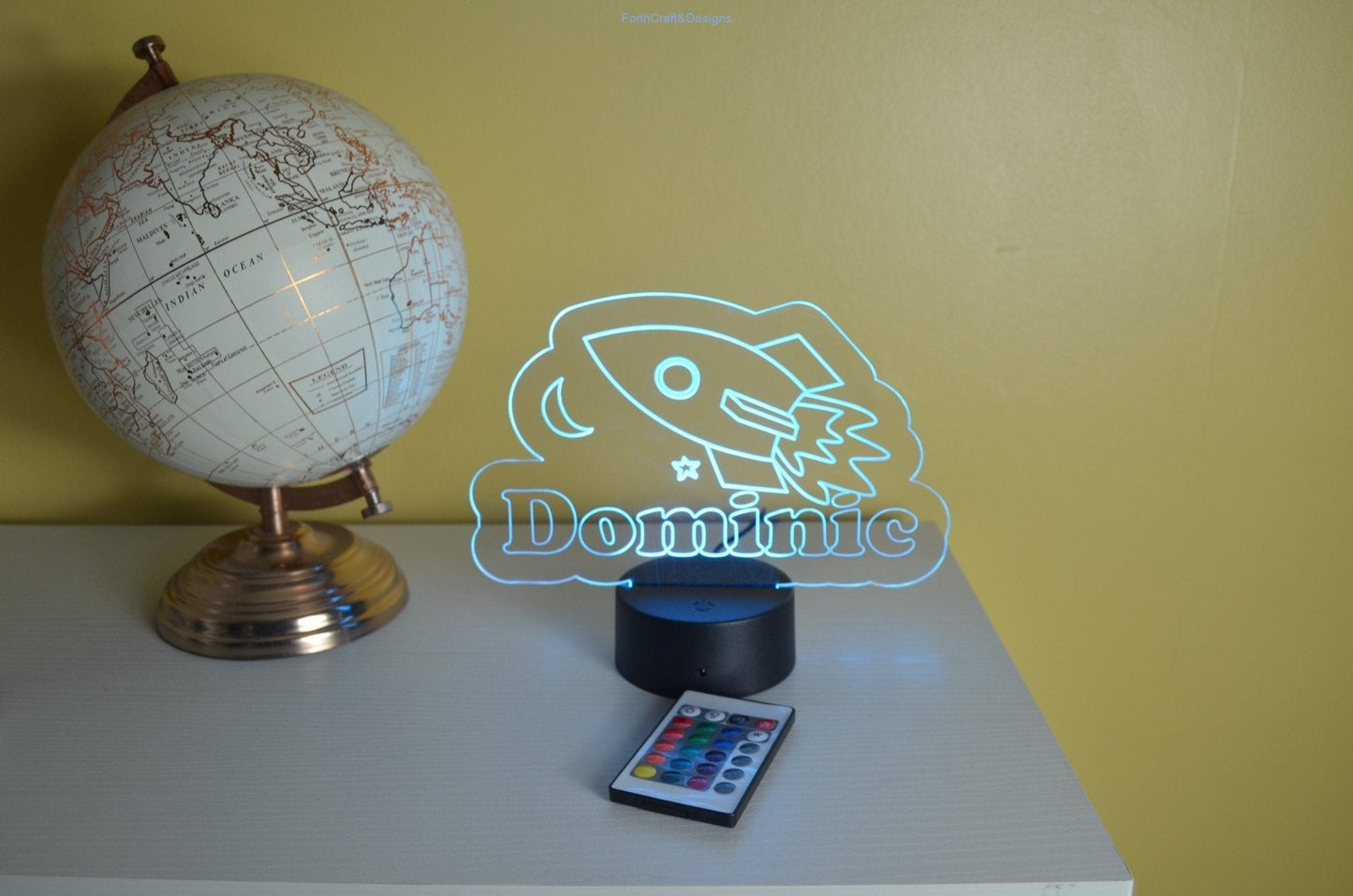 personalised engraved Led  night light,-Forth Craft and Designs