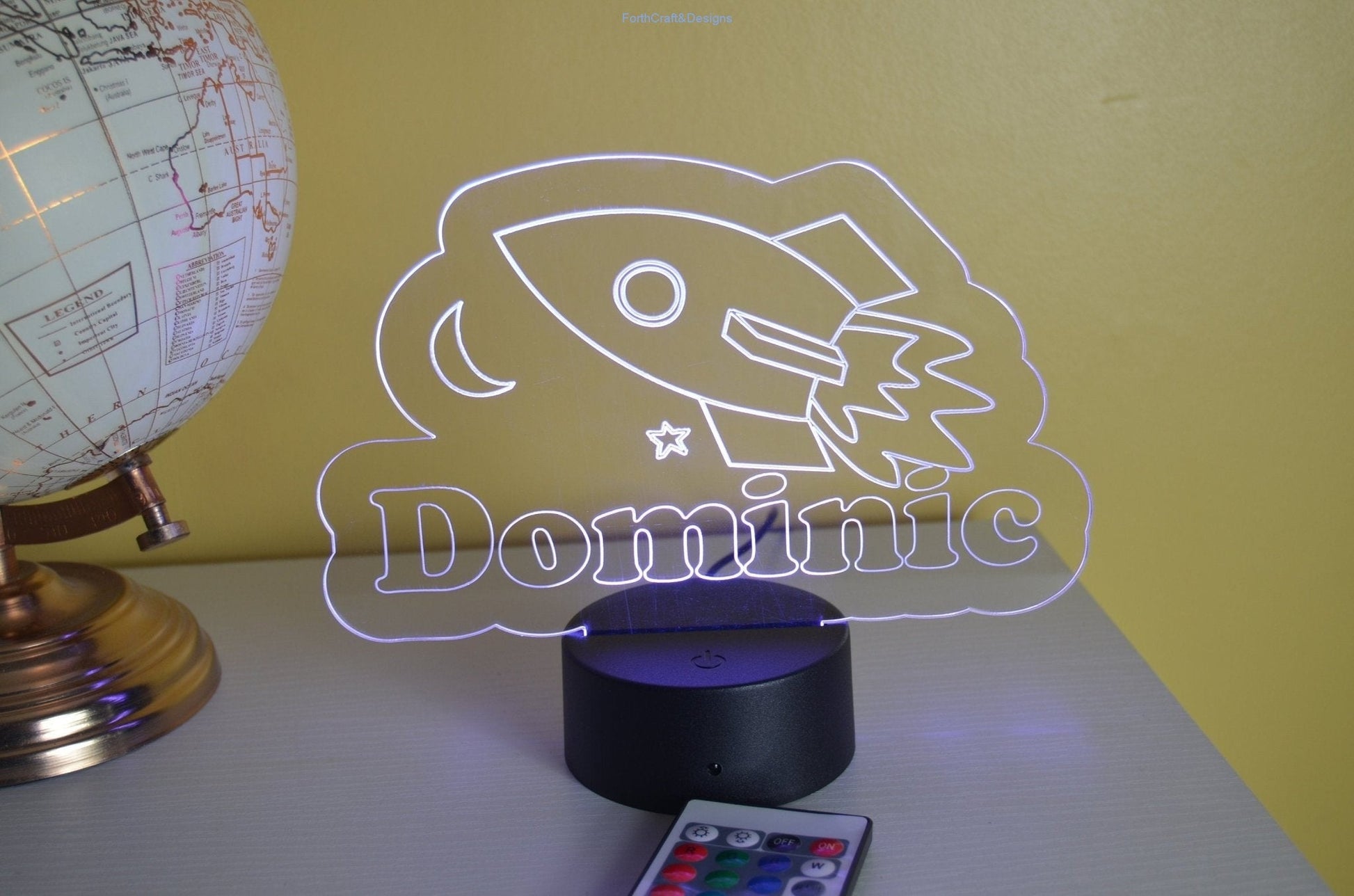 personalised engraved Led  night light,-Forth Craft and Designs