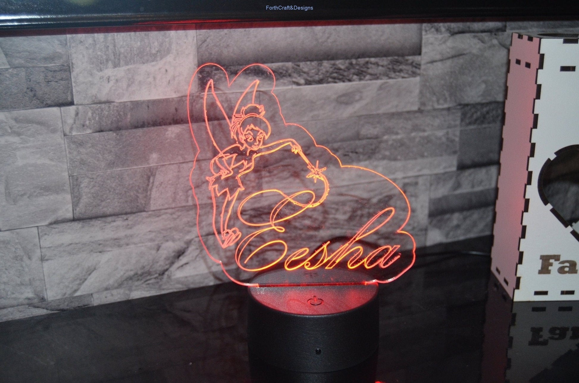 Personalised fairy design Kids LED night light.-Forth Craft and Designs