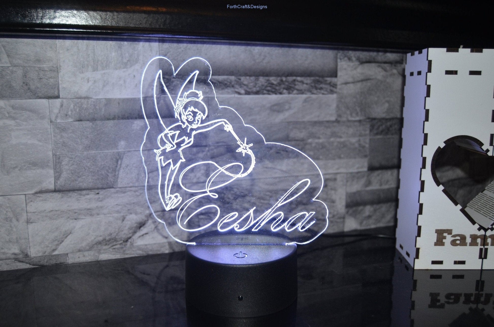 Personalised fairy design Kids LED night light.-Forth Craft and Designs