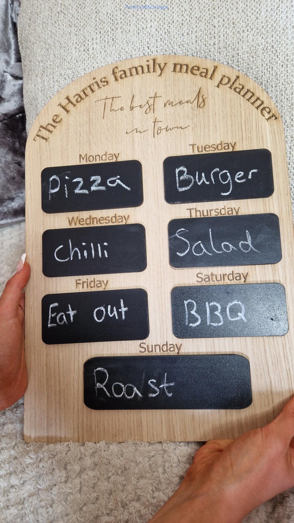 Personalised Family meal planner-Forth Craft and Designs