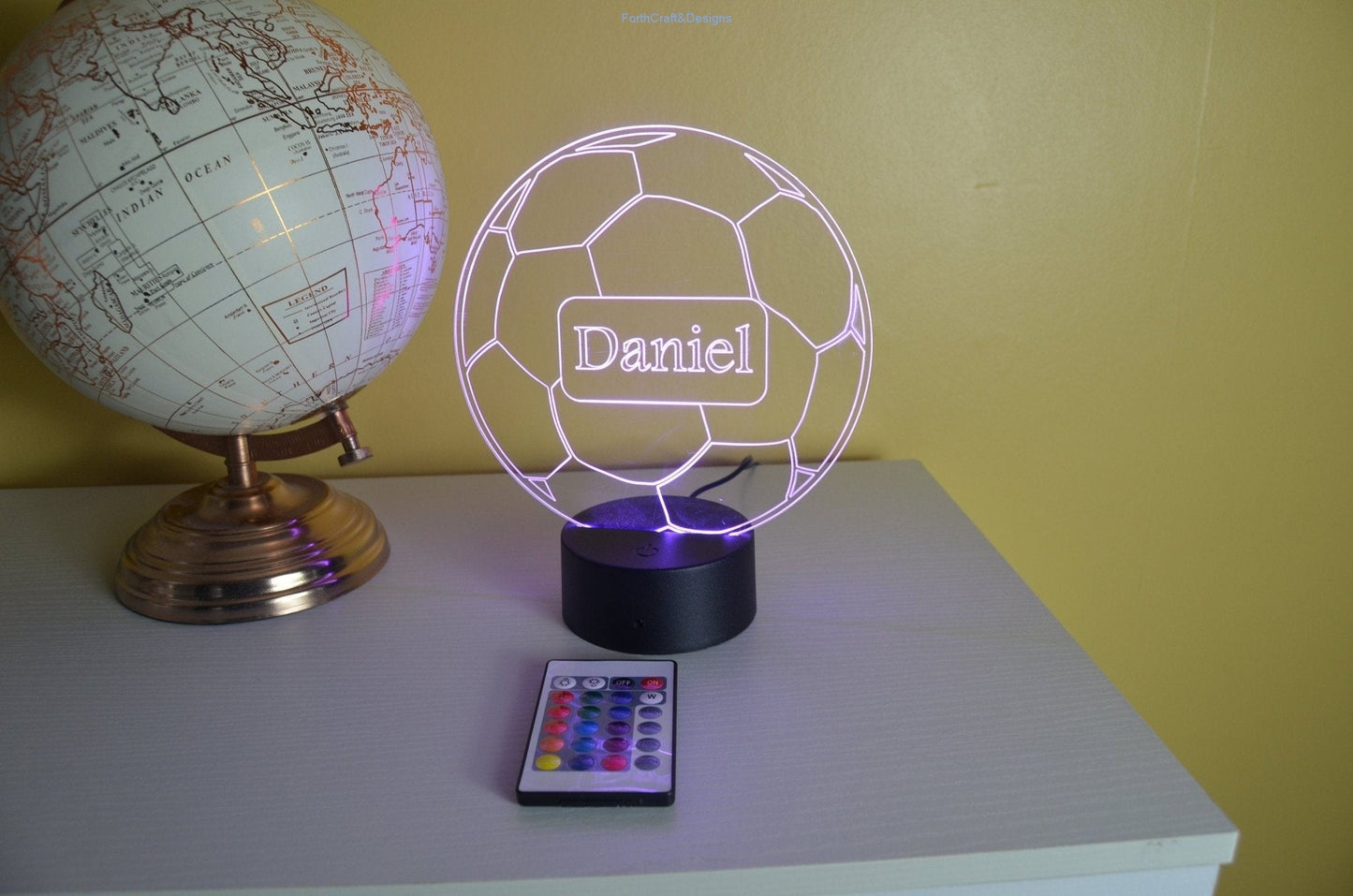 Personalised football Led  Night light-Forth Craft and Designs