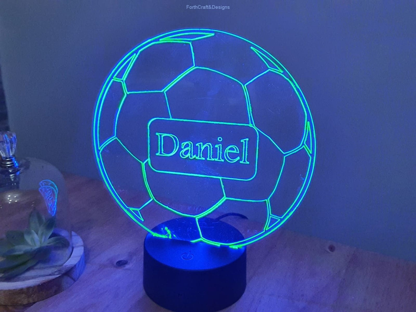 Personalised football Led  Night light-Forth Craft and Designs