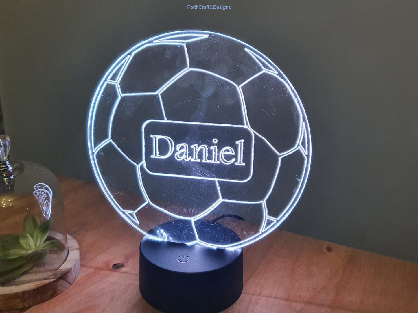 Personalised football Led  Night light-Forth Craft and Designs