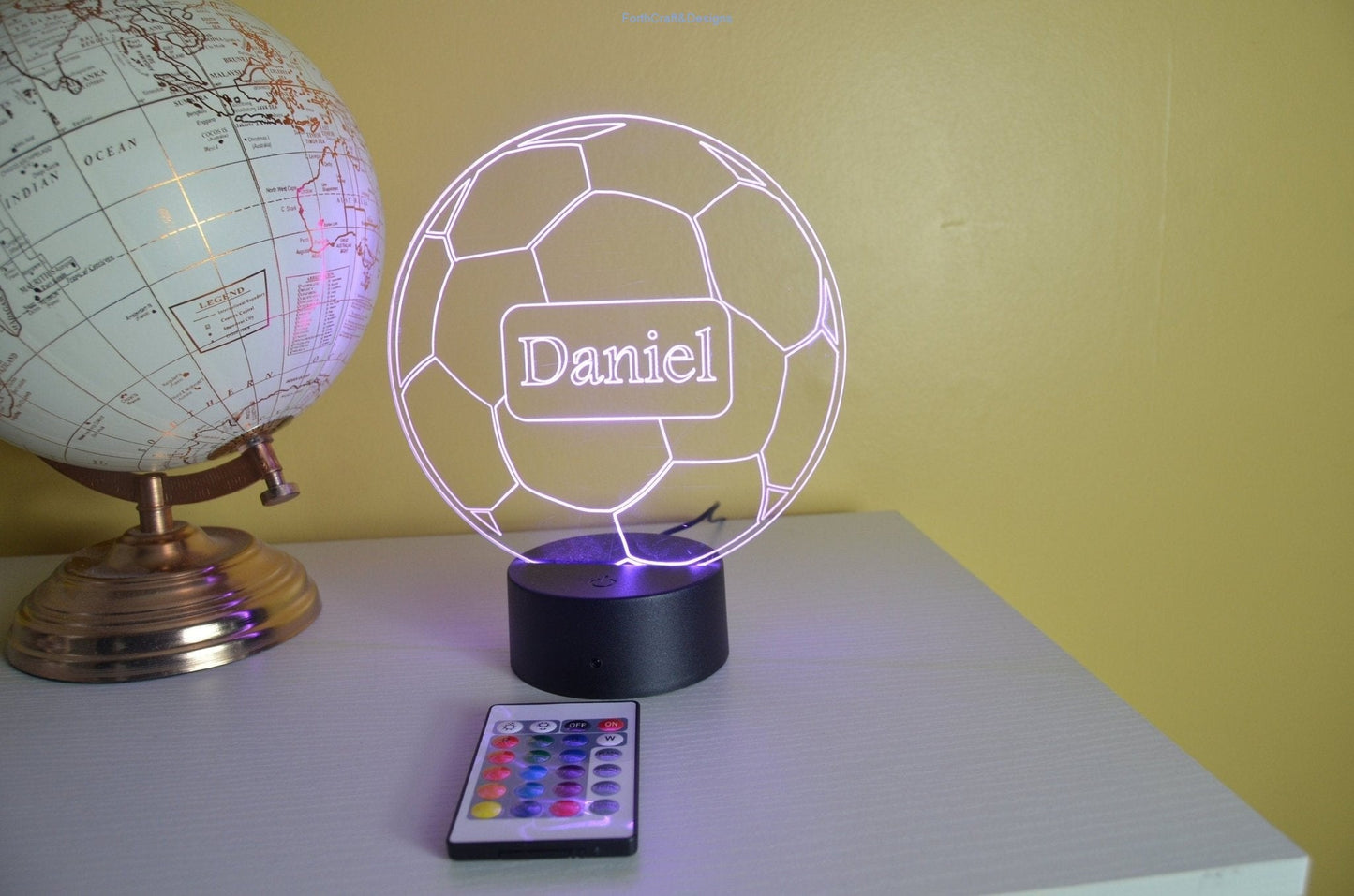 Personalised football Led  Night light-Forth Craft and Designs