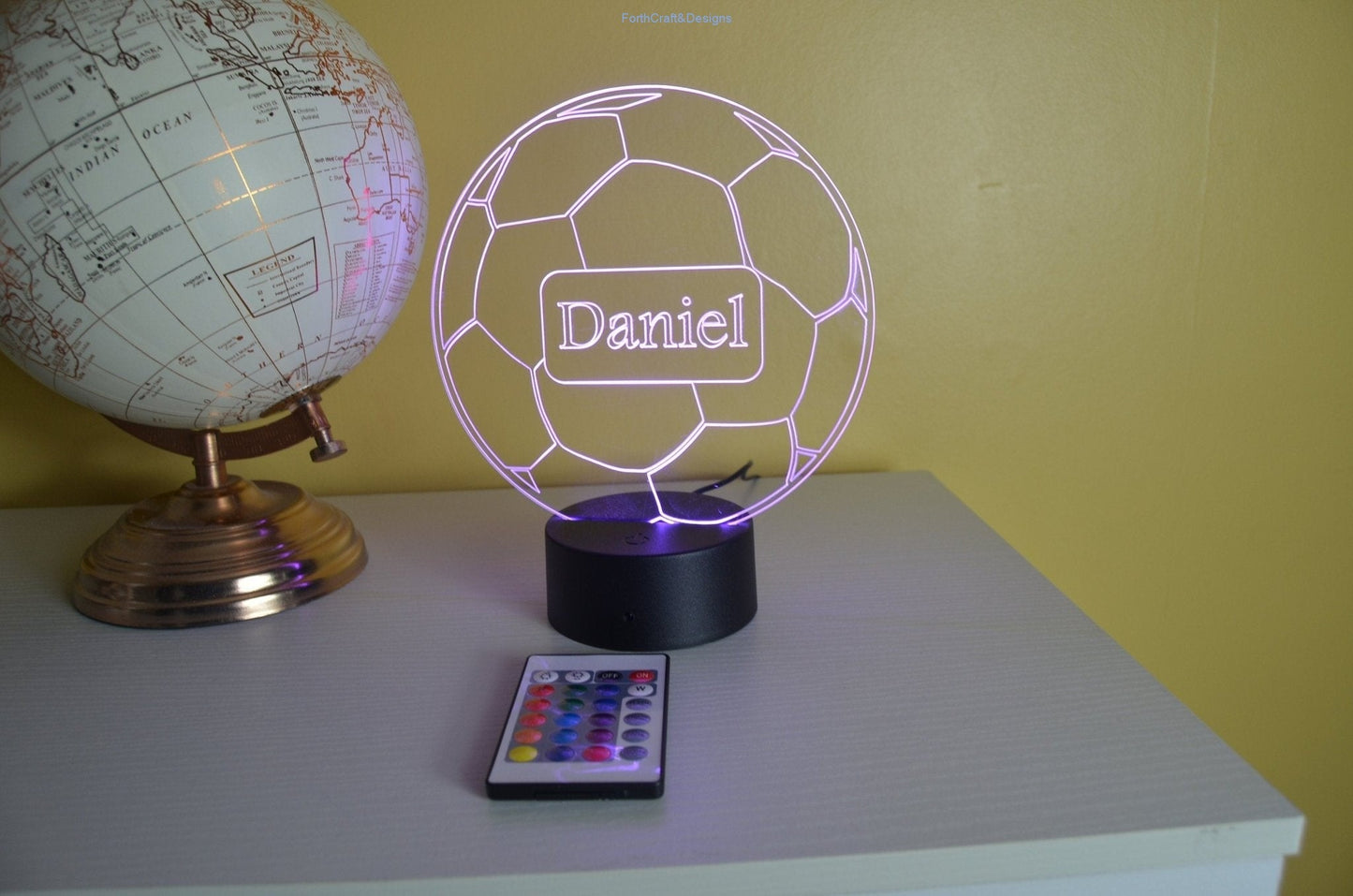 Personalised football Led  Night light-Forth Craft and Designs